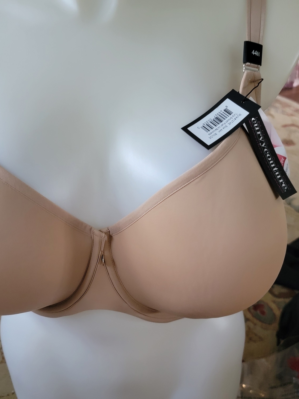 NEW NWT Curvy Couture  Beige Nude Smooth T-Shirt Bra - 44H Balconette